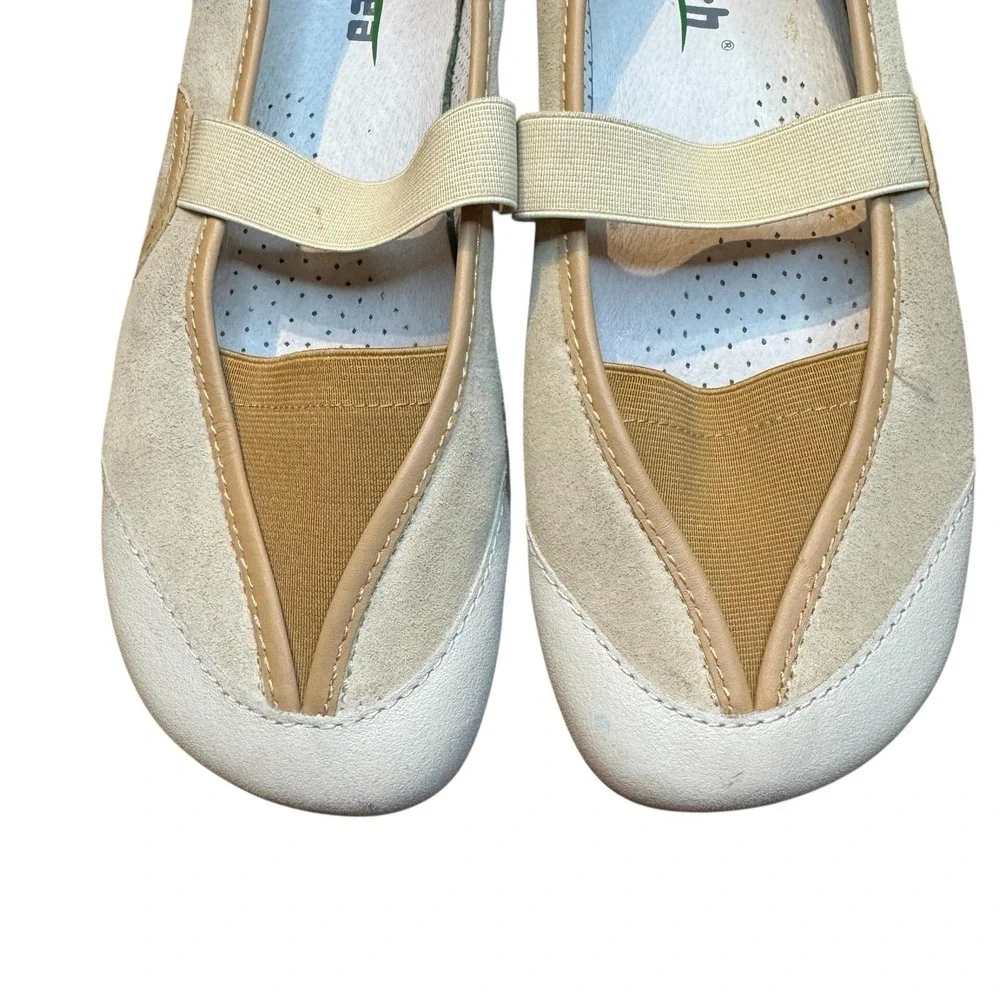 Earth Shoes Womens Size 6B Cream Beige Intrigue Leather Mary Jane Comfort‎ Flats